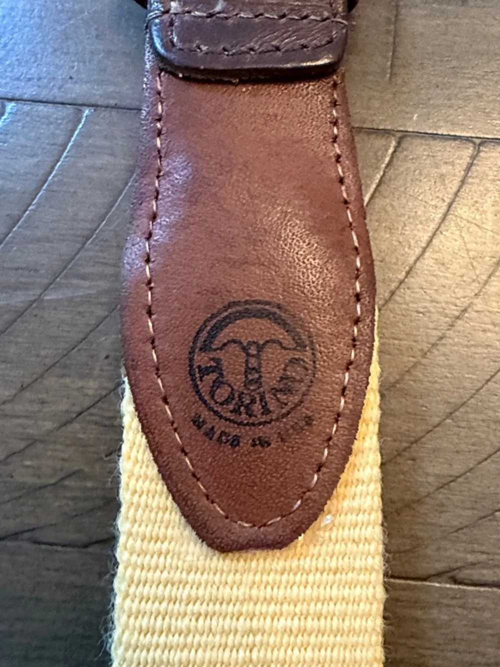 Torino Made in USA Men’s Yellow Canvas w/Brown Leather/Solid Brass Buckle #6926